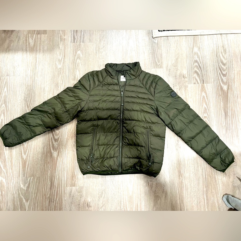 TOPMAN Olive Green Puffer Jacket